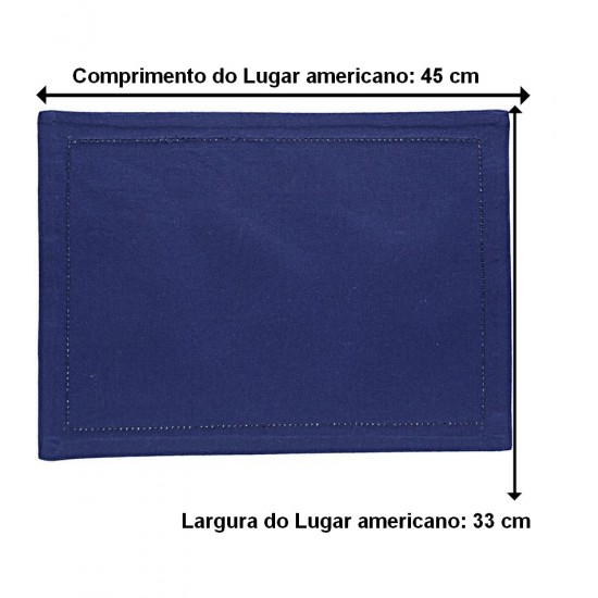 Lugar Americano 45x33cm Algodão Azul Escuro
